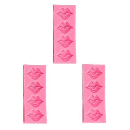 MUELODSIC 3Stücke Teiliges Silikonformset für Lippen Kuchenformen für Fondant und Süßigkeiten für DIY Backprojekte und von MUELODSIC