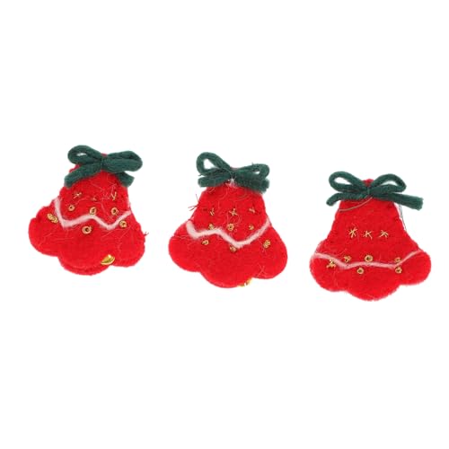 MUELODSIC 3Stücke Weihnachtsbaumdekor Filz Teiliges Glocken Patches für DIY Projekte Applique für Weihnachtsvorräte und Festliche Dekorationen Dunklem von MUELODSIC