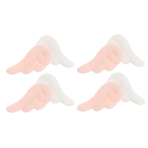 MUELODSIC 4 Paare Plüsch Flügel Haarspangen für Weiß und Hellrosa Weicher Haarschmuck für Party Alltag Festival und Geburtstagsgeschenk Zufällige Farbe Zufällige Farbe von MUELODSIC