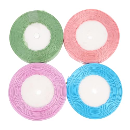 MUELODSIC 4 Rollen Organza Geschenkband Breit Farblich Sortiert in Blau Grün Lila Transparent Weich für Valentinstag Blumensträuße DIY Dekoration Bastelbedarf von MUELODSIC