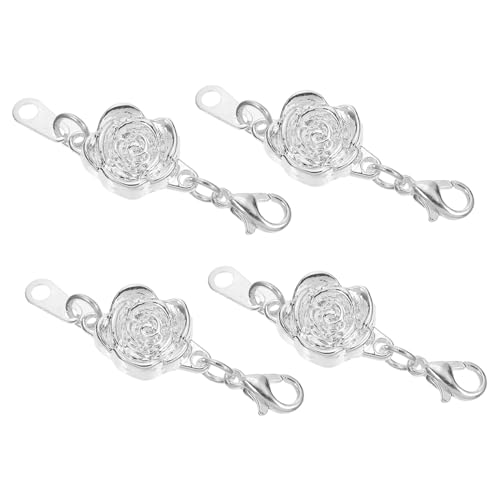 MUELODSIC 4 STÜCKE Teiliges Schmuckverlängerer für Halsketten und Armbänder Einzigartiges Design Einfache DIY Verbindung Silberfarbener Kettenverlängerer Passend für Damenketten und MUELODSIC 4 STÜCKE Teiliges Schmuckverlängerer für Halsketten und Armbänder Einzigartiges Design Einfache DIY Verbindung Silberfarbener Kettenverlängerer Passend für Damenketten und von MUELODSIC