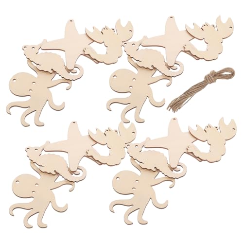 MUELODSIC 4 Sätze Holzscheiben Ozeantiere Holzfiguren zum Basteln Unlackiert DIY Holzscheiben für Kreative Dekoration pro Jutebändern für Handwerk und Geschenkideen MUELODSIC 4 Sätze Holzscheiben Ozeantiere Holzfiguren zum Basteln Unlackiert DIY Holzscheiben für Kreative Dekoration pro Jutebändern für Handwerk und Geschenkideen von MUELODSIC