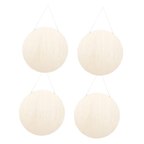 MUELODSIC 4 Satz Teiliges Runde Holzscheiben mit Aufhängeloch Naturbelassene DIY Holztafeln zum Basteln und Bemalen Kreative Holzschild Blanko Tafeln für Handgefertigte Dekoration und MUELODSIC 4 Satz Teiliges Runde Holzscheiben mit Aufhängeloch Naturbelassene DIY Holztafeln zum Basteln und Bemalen Kreative Holzschild Blanko Tafeln für Handgefertigte Dekoration und von MUELODSIC
