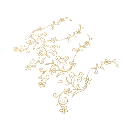 MUELODSIC 4 Stück Bestickte Blumen Patches Beige Selbstklebend zum Aufnähen und Reparieren von Kleidung Taschen Hüten Schuhen DIY Applikationen für Vielseitige Textilien von MUELODSIC