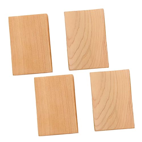 MUELODSIC 4 Stück DIY Holzblöcke Unbehandelte Holzklötzchen für Bastelprojekte Malen Schnitzen für Schmuck Kunsthandwerk und Kreative Dekoration von MUELODSIC