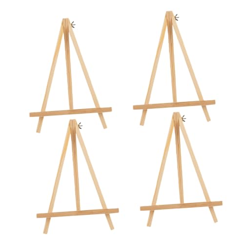MUELODSIC 4 Stück Kleine Klappbare Holz tripod staffelei Verstellbarer Neigungswinkel Leichter Tischständer für Vielseitig als Bilderhalter und Malzubehör Geeignet von MUELODSIC
