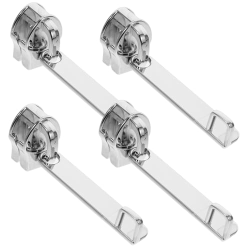 MUELODSIC 4 Stück Teiliges Reißverschluss Ersatzset Zipper Pulls aus Spiegelndem Silber Langlebige Zipper Slider mit Schlossloch Nahtlose Reparaturlösung für Koffer und Taschen Anti jamming von MUELODSIC