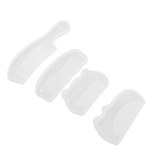 MUELODSIC 4 Stück Teiliges Silikon Gießform für Epoxidharz Flexible Transparente Haarkamm-form für DIY Schmuckherstellung Widerstandsfähige Antihaftbeschichtete Resin Casting Mold für von MUELODSIC