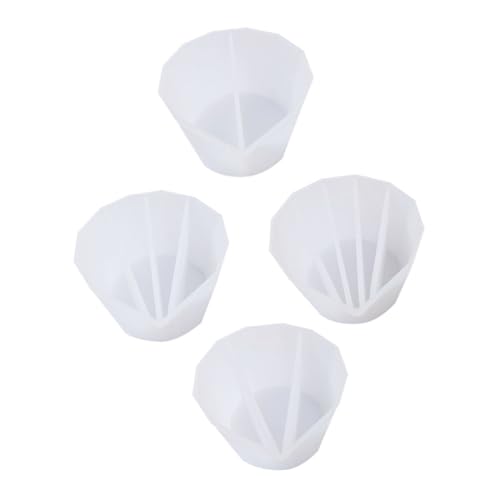 MUELODSIC 4 Stück Teiliges Silikon Pigment Dispensing Cup Transparenter DIY Craft Glue Mixing Cup Kammern Langlebig und Leicht zu Reinigen für Epoxidharz und Farbmischung von MUELODSIC