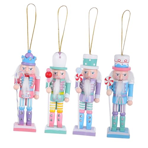 MUELODSIC 4 Stück Teiliges Weihnachtsbaum Deko Hellfarbig Kompakt Robuste Holzfiguren Festliche Ornamente für Weihnachtsbaum Wohnzimmer Party Dekoration von MUELODSIC