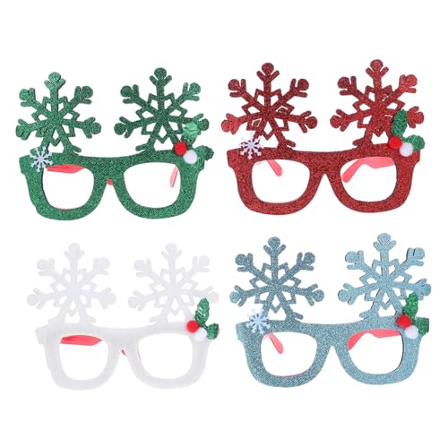 MUELODSIC 4 Stück Weihnachtsbrillen Schneeflocken Design Glitzernde Festliche Partybrillen Weihnachtsdeko Fotorequisiten Bunte Rahmen für Weihnachtsfeiern MUELODSIC 4 Stück Weihnachtsbrillen Schneeflocken Design Glitzernde Festliche Partybrillen Weihnachtsdeko Fotorequisiten Bunte Rahmen für Weihnachtsfeiern von MUELODSIC