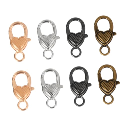 MUELODSIC 40 Stück Herzförmige Lobster Clasp Vielseitige Verschlüsse für DIY Schmuck Taschen und Koffer Mischfarben für Armbänder und MUELODSIC 40 Stück Herzförmige Lobster Clasp Vielseitige Verschlüsse für DIY Schmuck Taschen und Koffer Mischfarben für Armbänder und von MUELODSIC