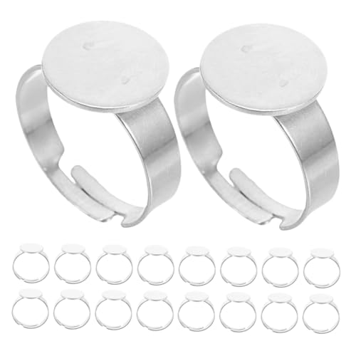 MUELODSIC 40 Stück Ringrohlinge: Flaches Tablett, Rund, Verstellbare Fingerringe, Basis, Lünettenbeschläge Für Frauen, Diy-schmuckherstellungs-kits, Zubehör MUELODSIC 40 Stück Ringrohlinge: Flaches Tablett, Rund, Verstellbare Fingerringe, Basis, Lünettenbeschläge Für Frauen, Diy-schmuckherstellungs-kits, Zubehör von MUELODSIC