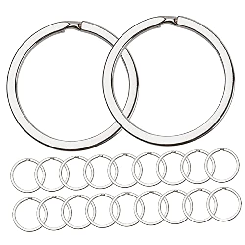 MUELODSIC 40 Stück Schlüsselringe Teiliges Set Metall Flache Verbindungsringe für DIY Projekte Robust und Sicher für Schlüssel Anhänger und Bastelarbeiten von MUELODSIC