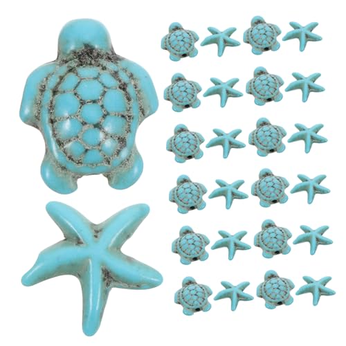 MUELODSIC 40 Stück Seesternschildkrötenperlen Perlen Zur Schmuckherstellung Perlenanhänger Für Armbänder Charms Für Die Herstellung Von Armbändern Perlen Mit Meeresmotiv Türkis Grün von MUELODSIC