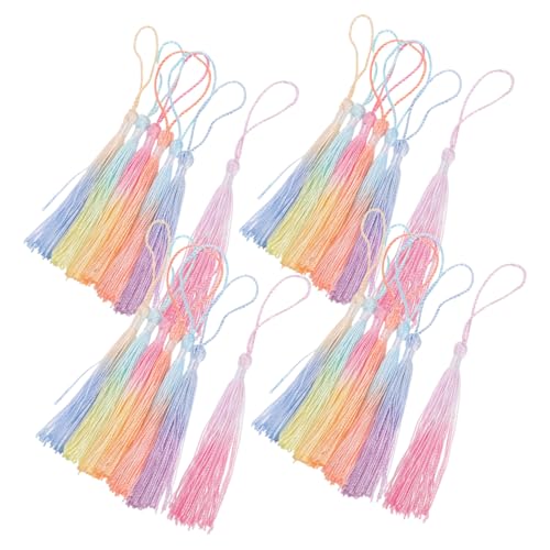 MUELODSIC 40 Stück Teiliges Mini-Quasten-lesezeichen Farbverlauf Tassel Trim für DIY Bastelprojekte Handgefertigte Bunte Quasten für Dekorative Buchzeichen und Kreative Leseaccessoires MUELODSIC 40 Stück Teiliges Mini-Quasten-lesezeichen Farbverlauf Tassel Trim für DIY Bastelprojekte Handgefertigte Bunte Quasten für Dekorative Buchzeichen und Kreative Leseaccessoires von MUELODSIC