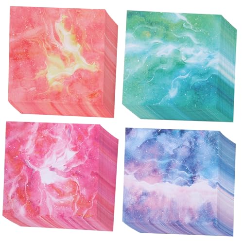 MUELODSIC 400 Blatt Quadratisches Origami faltpapier Sternenhimmel Watercolor Bastelpapier für DIY Kinderhandwerk Scrapbooking Party Dekoration Kreative Papiersterne Basteln von MUELODSIC