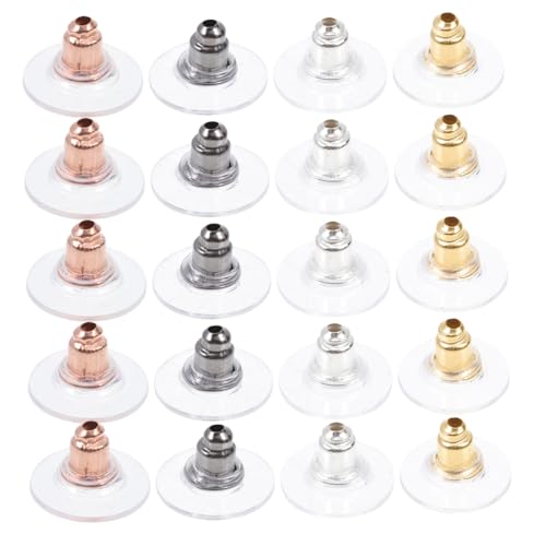 MUELODSIC 400 Stück Teiliges Earring Caps aus Metall DIY Ohrstecker Verschlüsse in Roségold Gold Silber Dunkelgrau Langlebige Ohrstecker Stopper Zubehör für Schmuckherstellung von MUELODSIC
