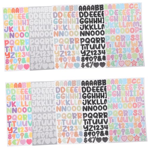 MUELODSIC 45 Blatt Bunte Buchstaben Aufkleber Selbstklebend Alphabet Nummern Sticker für Scrapbooking DIY Journal Dekoration Mehrzweck Papiermaterial Leicht Ablösbar von MUELODSIC