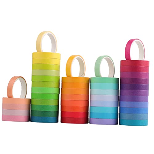 MUELODSIC 48 Rollen Bunte Packung Washi Tapes Dekorative Klebebänder für DIY Journaling Scrapbooking und Kreative Projekte Leicht Abziehbar Hinterlassen für und Dekorationen von MUELODSIC