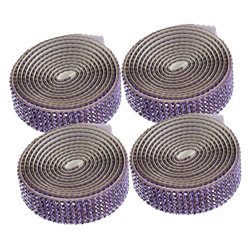 MUELODSIC 4Rollen Strassgurt DIY Applikation Selbstklebende Glitzersteine für Kleidung und Accessoires für Bastelprojekte Breit Traumhaftem Langlebig von MUELODSIC