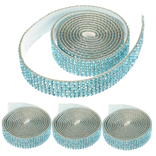 MUELODSIC 4Rollen Strassgurt für DIY Dekoration Reihig Funkelnde Applikationen für Kleidung Taschen Bastelprojekte Hochwertige Strasssteine Aquablau MUELODSIC 4Rollen Strassgurt für DIY Dekoration Reihig Funkelnde Applikationen für Kleidung Taschen Bastelprojekte Hochwertige Strasssteine Aquablau von MUELODSIC
