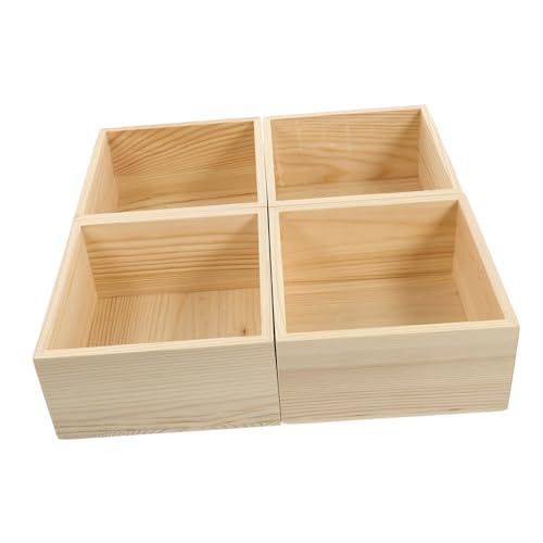MUELODSIC 4Stücke DIY Geschenkkarton Holz Aufbewahrungsbox ohne Umweltfreundlicher Lagerbehälter für Schmuck und Kleine Gegenstände MUELODSIC 4Stücke DIY Geschenkkarton Holz Aufbewahrungsbox ohne Umweltfreundlicher Lagerbehälter für Schmuck und Kleine Gegenstände von MUELODSIC