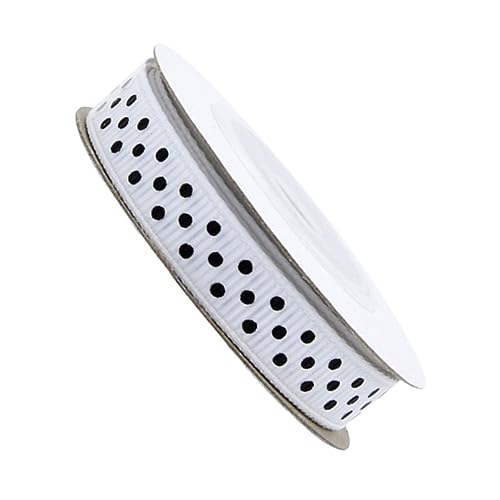 MUELODSIC 5 Rollen Breites Dots Ripsband À Yards für DIY Dekoration Geschenkbänder Hochzeits und Partyprojekte Weiß Langlebig und von MUELODSIC