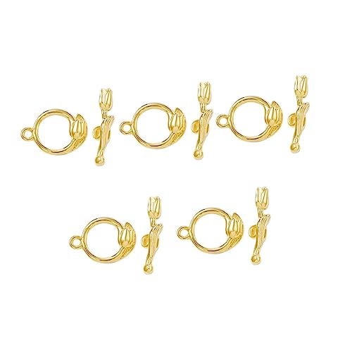 MUELODSIC 5 Sätze Ot Knebelverschlüsse aus Metall Roségoldfarbene T Bar Kettenverschlüsse DIY Schmuckverbinder für Halsketten und Armbänder O Klappe T Klappe von MUELODSIC