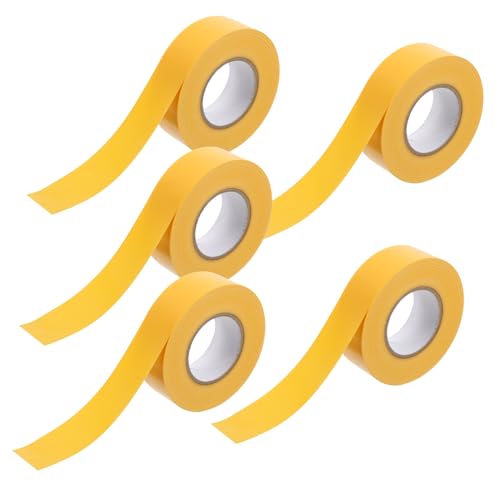 MUELODSIC 5 Stück Kein Klebeband elektrische Kassetten Absperrband Abdeckband farbig nützliches Elektrikerband Elektrisches Kabelband farbiges Abdeckband elektrisches Band PVC Gelb von MUELODSIC