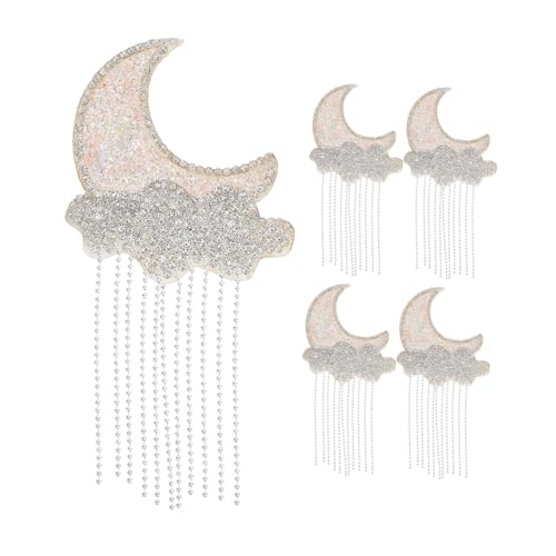 MUELODSIC 5 Stück Mond Wolken-applikationen mit Strass und Quaste Selbstklebend Glitzernde Kristall-patches für Kleidung Taschen Schuhe Diy-dekoration Vielseitig Einsetzbar MUELODSIC 5 Stück Mond Wolken-applikationen mit Strass und Quaste Selbstklebend Glitzernde Kristall-patches für Kleidung Taschen Schuhe Diy-dekoration Vielseitig Einsetzbar von MUELODSIC