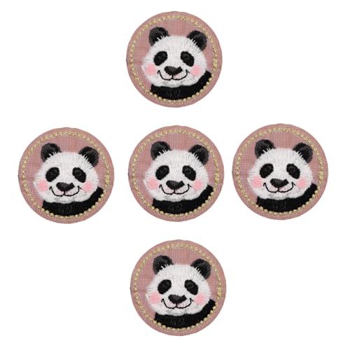 MUELODSIC 5 Stück Panda Stickerei Aufnäher zum Aufbügeln Niedliche DIY Kleidung Reparatur Patches für Jeans Hüte Taschen Modische Dekoration und Praktische Fleckenabdeckung von MUELODSIC