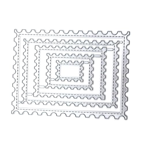 MUELODSIC 5 Stück Robuste Teiliges Metall Stanzformen Rechteckiger Rahmen aus Langlebigem Kohlenstoffstahl Vielseitig Einsetzbar für Papier Karton Alben für DIY Karten Scrapbooking und von MUELODSIC