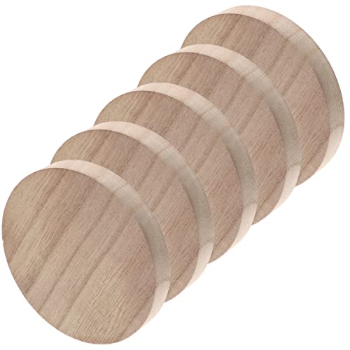 MUELODSIC 5 Stück Runde Holzscheiben Naturholz für DIY Handwerk Unvollendete Holzscheiben zur Individuellen Gestaltung und Dekoration von MUELODSIC
