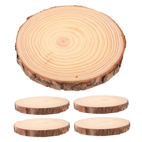 MUELODSIC 5 Stück Runde Holzscheiben mit Natürlicher Rinde für DIY Bastelprojekte Kreativholzscheiben für Tischdekorationen Rustikale Holzscheiben für Hochzeit und Wohnaccessoires MUELODSIC 5 Stück Runde Holzscheiben mit Natürlicher Rinde für DIY Bastelprojekte Kreativholzscheiben für Tischdekorationen Rustikale Holzscheiben für Hochzeit und Wohnaccessoires von MUELODSIC