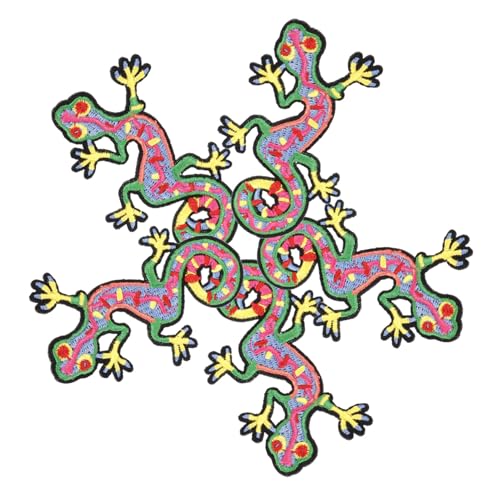 MUELODSIC 5 Stück Teiliges Cartoon Gecko Aufnäher Bestickte Applikationen zum Aufnähen für Kleidung Taschen Rucksäcke DIY Nähzubehör Reparatur und Dekoration MUELODSIC 5 Stück Teiliges Cartoon Gecko Aufnäher Bestickte Applikationen zum Aufnähen für Kleidung Taschen Rucksäcke DIY Nähzubehör Reparatur und Dekoration von MUELODSIC
