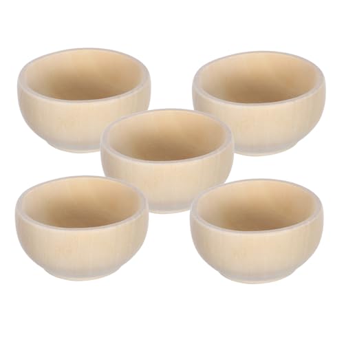 MUELODSIC 5 Stück Teiliges Mini DIY Holzschalen Blanko Kleine Holzteller zum Bemalen für Kreative Bastelprojekte Wohnzimmertisch Deko und Fensterbrett Snacks Dipschalen Holzscheiben MUELODSIC 5 Stück Teiliges Mini DIY Holzschalen Blanko Kleine Holzteller zum Bemalen für Kreative Bastelprojekte Wohnzimmertisch Deko und Fensterbrett Snacks Dipschalen Holzscheiben von MUELODSIC