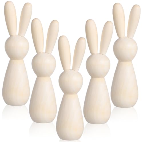 MUELODSIC 5 Stück Teiliges Naturfarbene Holzhasen DIY Bastelset Glattkanten Holzfiguren zum Bemalen Osterdeko Handbemalt Kreativset für Erwachsene Partydekoration MUELODSIC 5 Stück Teiliges Naturfarbene Holzhasen DIY Bastelset Glattkanten Holzfiguren zum Bemalen Osterdeko Handbemalt Kreativset für Erwachsene Partydekoration von MUELODSIC
