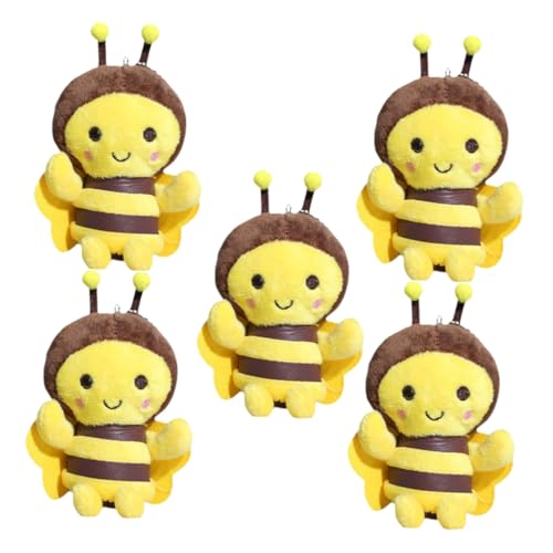 MUELODSIC 5 Stück Teiliges Plüsch Biene Schlüsselanhänger Weiches Honigbienen Stofftier Niedliches Cartoon Bienen Design Tragbarer Taschen und Schlüsselanhänger für Schlüssel Taschen Handy MUELODSIC 5 Stück Teiliges Plüsch Biene Schlüsselanhänger Weiches Honigbienen Stofftier Niedliches Cartoon Bienen Design Tragbarer Taschen und Schlüsselanhänger für Schlüssel Taschen Handy von MUELODSIC