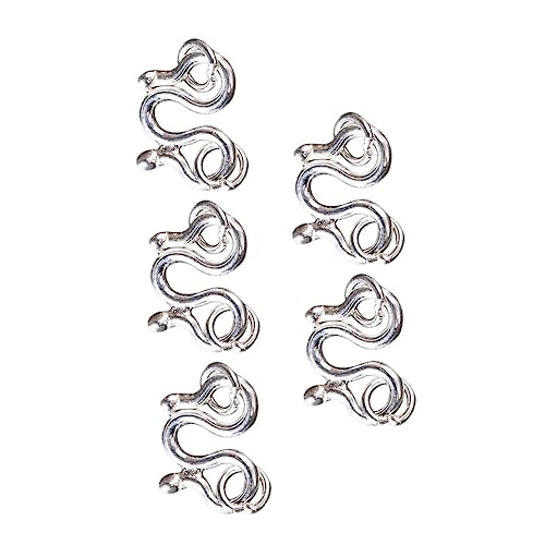 MUELODSIC 5 Stück Teiliges S haken Verschluss Silber Schmuckzubehör für Armband und Halskette Langlebiger Rostfreier DIY Schmuckverschluss Leichtes Elegantes Design für Charms und Ketten von MUELODSIC