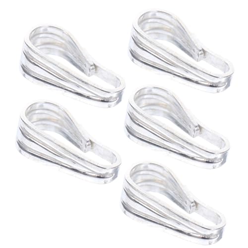 MUELODSIC 5 Stück Teiliges Schmuckanhänger Verschluss Silber DIY Anhängerverbinder Sicher Hautfreundlich Vielseitig für Halsketten Armbänder Schlüsselanhänger Kreative Bastelideen von MUELODSIC