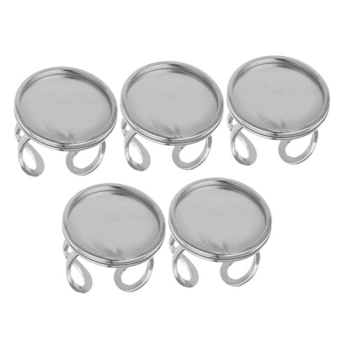 MUELODSIC 5 Stück Teiliges Verstellbare Ringe für DIY Schmuckherstellung Runde Rohlinge für Kreative Finger Ringe Geeignet für Bastelprojekte mit Freunden und Familie von MUELODSIC