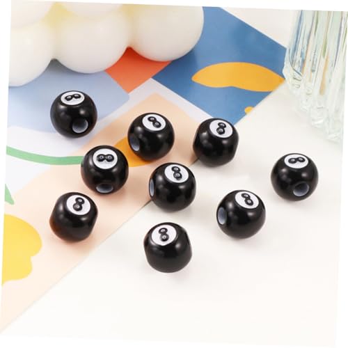 MUELODSIC 50 Stück Acryl Billard Perlen Schwarz Kugelform Glänzend Schmuck Bastelperlen Für DIY Armbänder Halsketten Handwerkszubehör MUELODSIC 50 Stück Acryl Billard Perlen Schwarz Kugelform Glänzend Schmuck Bastelperlen Für DIY Armbänder Halsketten Handwerkszubehör von MUELODSIC