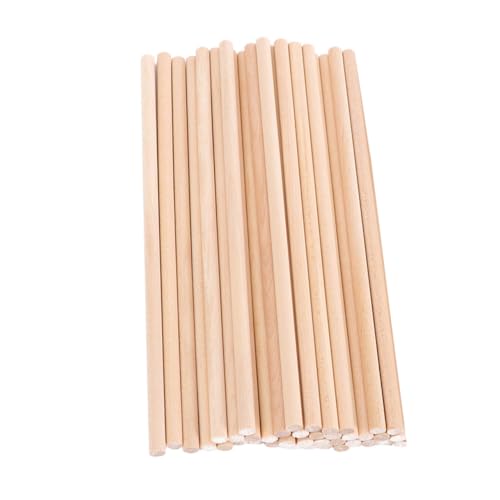 MUELODSIC 50 Stück DIY Holzstäbe Rund Natürliche Holzstäbchen für Bastelprojekte und Wiederverwendbar für Dekorationen und Kreative Arbeiten von MUELODSIC