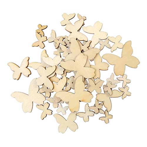 MUELODSIC 50 Stück Holzornamente Schmetterling in Mix Natürliche Holzscheiben Basteln Verzierung Unbehandelte DIY Holzschmetterlinge für Scrapbooking Dekoration MUELODSIC 50 Stück Holzornamente Schmetterling in Mix Natürliche Holzscheiben Basteln Verzierung Unbehandelte DIY Holzschmetterlinge für Scrapbooking Dekoration von MUELODSIC