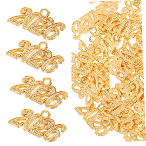 MUELODSIC 50 Stück Jahr Schmuckanhänger Teiliges Legierungs DIY Zubehör für Schlüsselanhänger Halsketten Armbänder Basteln Metallcharms für Dekoration und Ersatz von MUELODSIC