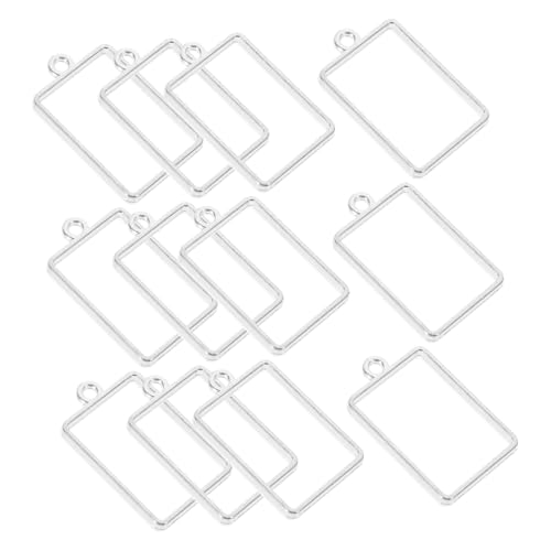 MUELODSIC 50 Stück Offene Quadratische Legierungs lünette DIY Schmuckrahmen für Epoxidharz Hohl Glatt Geeignet für Anhänger Armband Ohrringe Halskette Handwerk Basteln von MUELODSIC