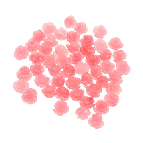 MUELODSIC 50 Stück Rosa Muschelperlen Rosenform Geschnitzt DIY Schmuckperlen Armband Basteln Zubehör für Individuelle Schmuckherstellung und Kreative DIY projekte von MUELODSIC