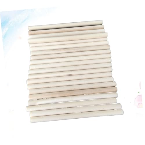 MUELODSIC 50 Stück Rundholzstäbe Holzstäbe zum Basteln Glatte Stabile DIY Holzstäbe Modellbau Stäbe Naturholzstab für Kreative Handwerksprojekte von MUELODSIC