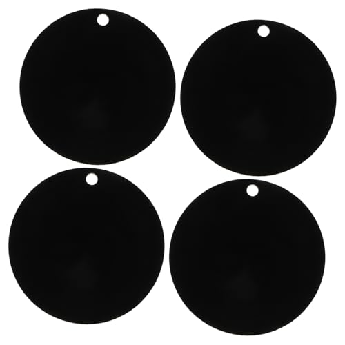 MUELODSIC 50 Stück Scheibendekoration schlüsselanhänger Doppelkreisdekoration aus Metall schwarze Erkennungsmarken Blanko-Gepäckanhänger aus Metall Schlüsselbund -Blanks Acryl von MUELODSIC